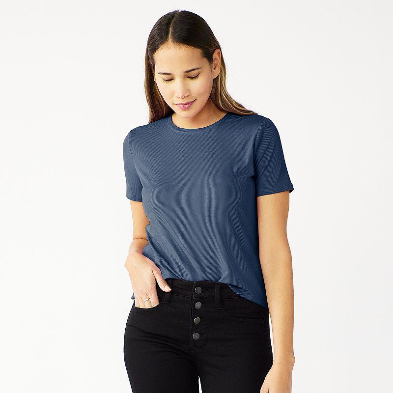 Petite Nine West Essential Crewneck Tee, Womens Product Image