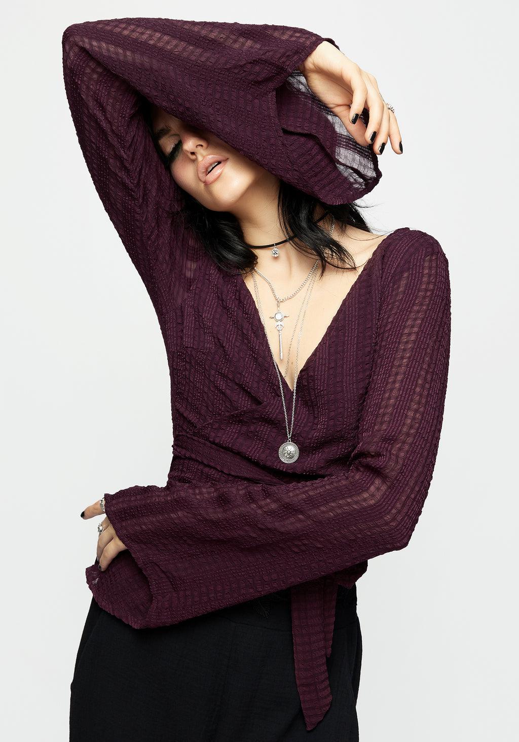 Enola Bell Sleeve Co-ord Wrap Top Product Image