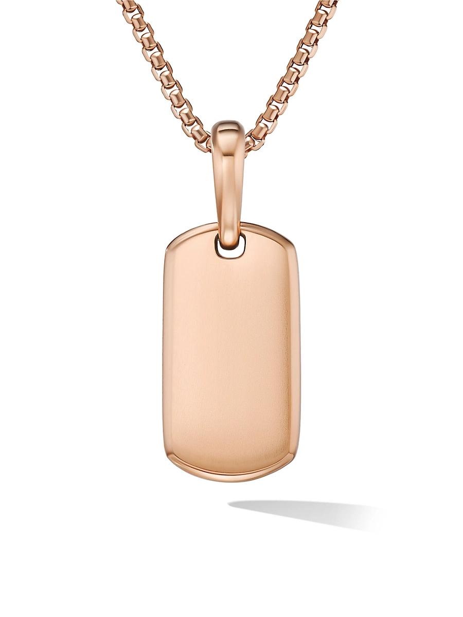 Mens Chevron Tag in 18K Rose Gold, 21mm Product Image