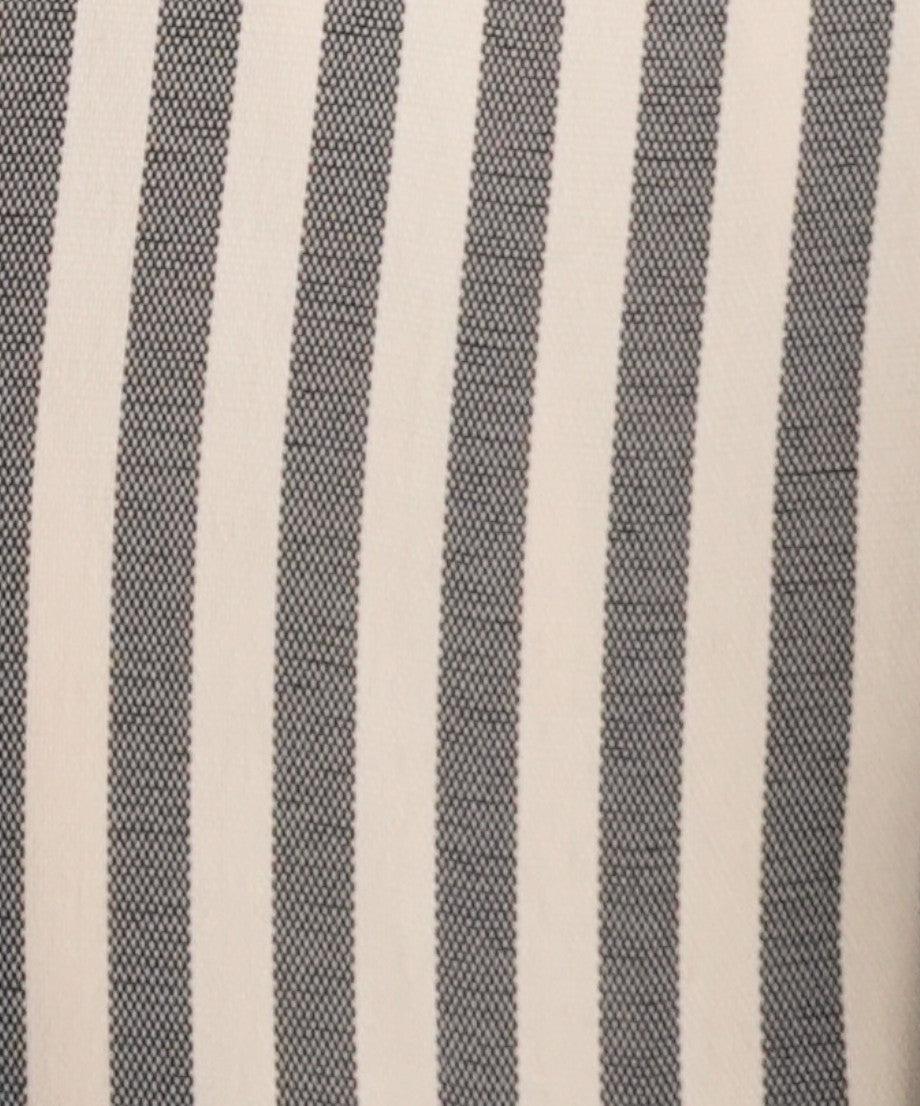 Beige Black Bold Stripe French Cuff Dress Shirt with Tie, Cuff Links and Pocket Square Product Image