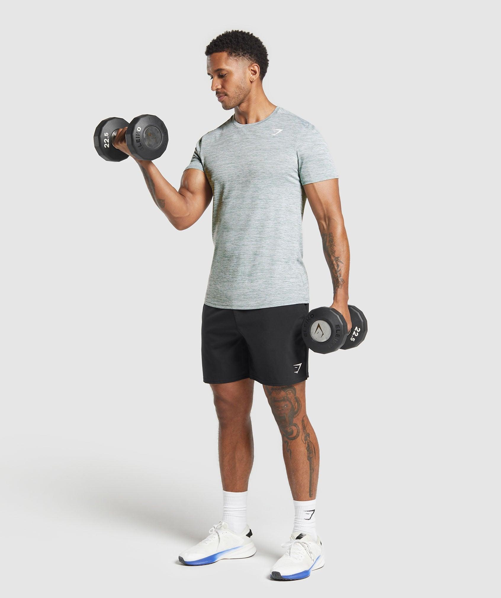 Gymshark Arrival Marl T-Shirt - Celeste Blue/White Marl Male Product Image