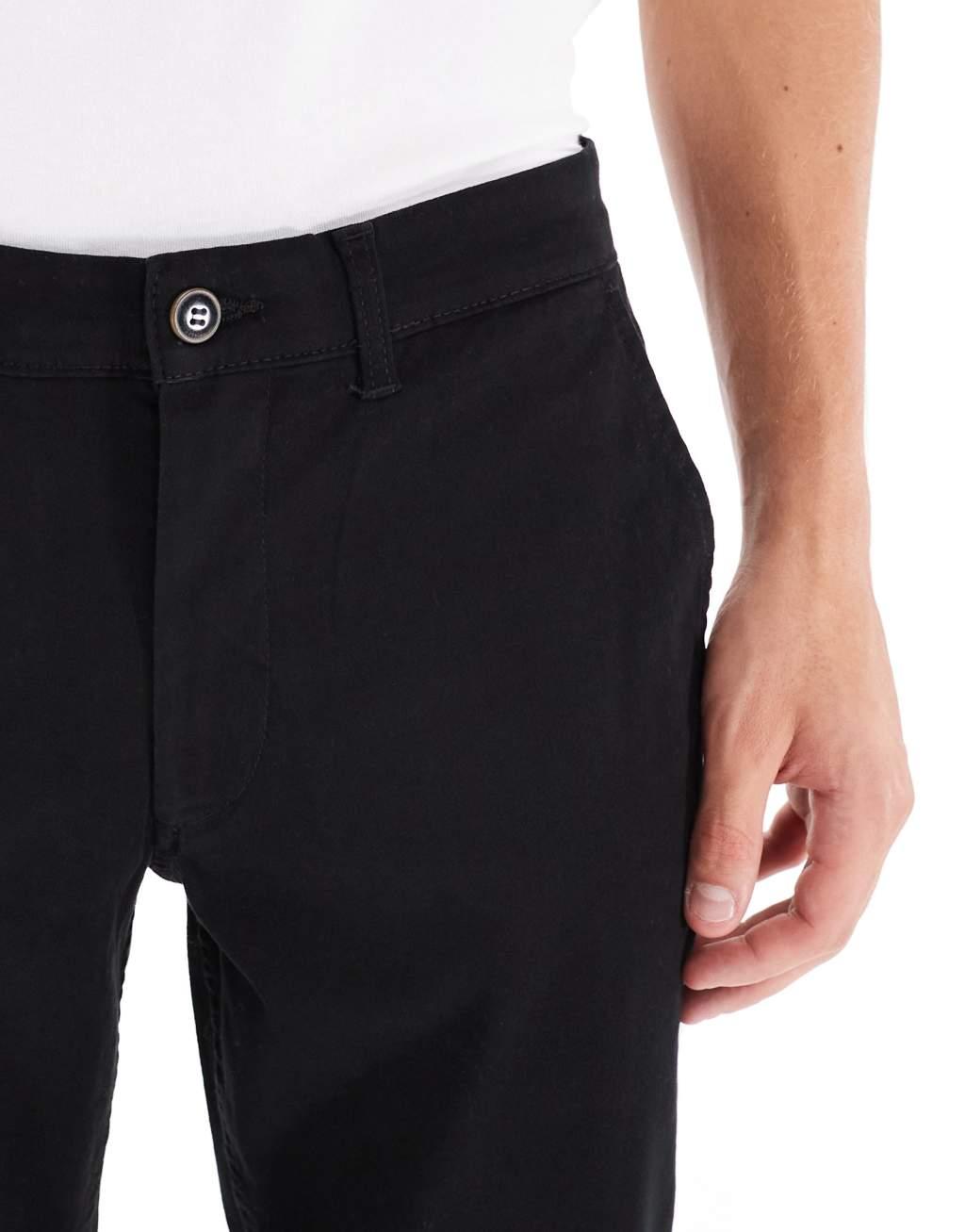 Jack & Jones Intelligence slim fit chinos in black  Product Image