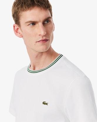 Men's Regular Fit Ribbed Collar Cotton T-Shirt Product Image