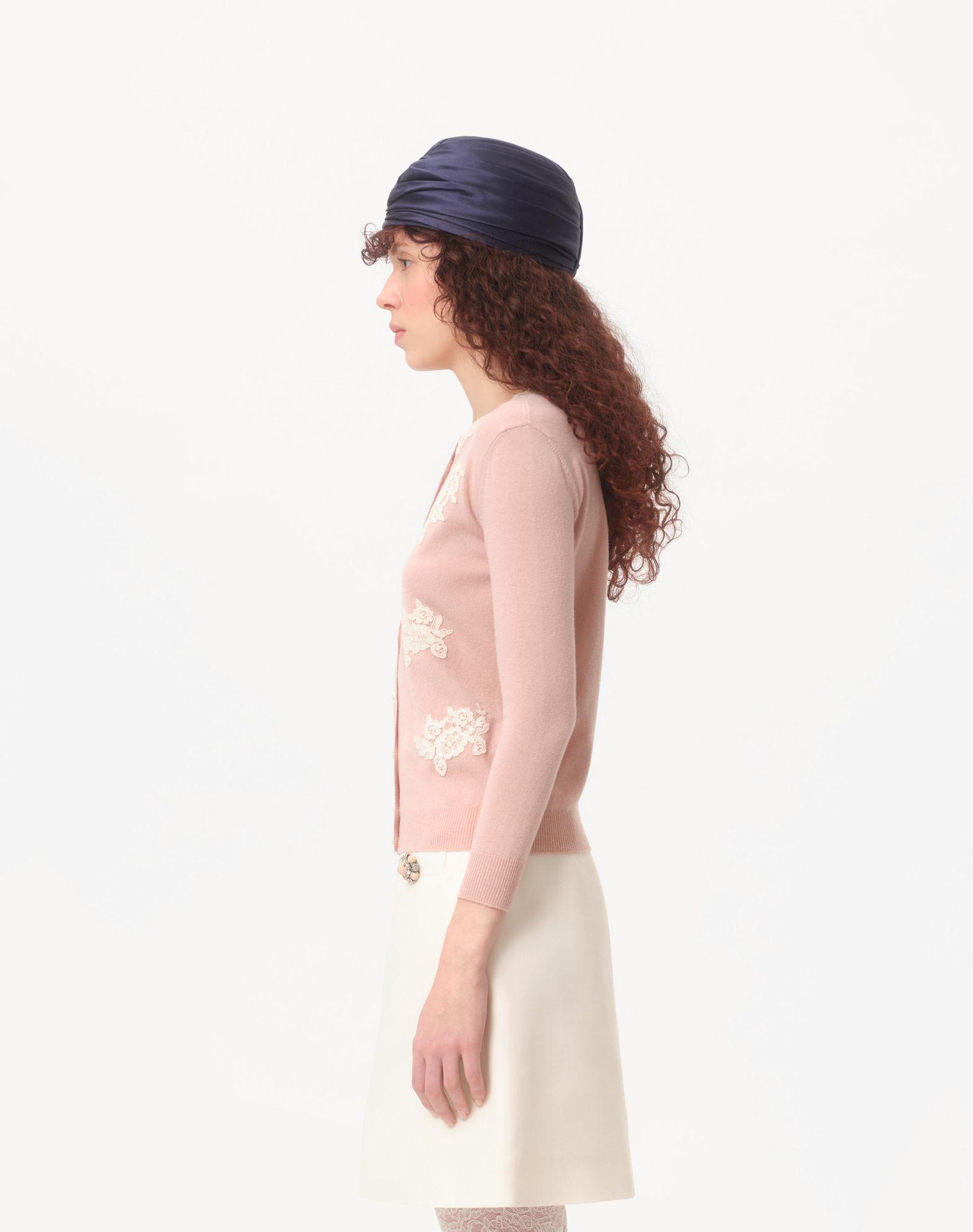 Embroidered Cardigan With Lace Inserts Product Image