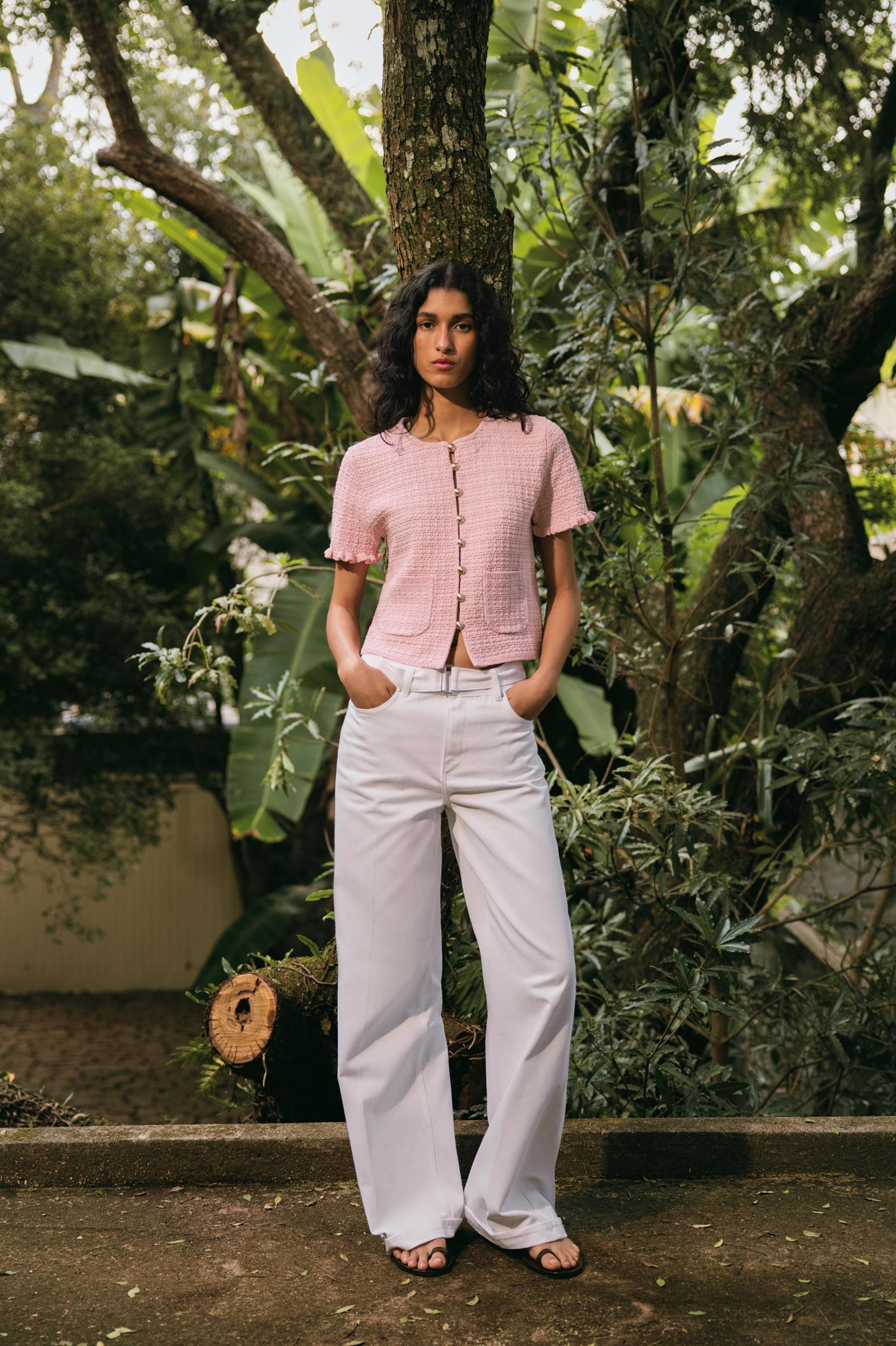 RUFFLED KNIT CARDIGAN Product Image