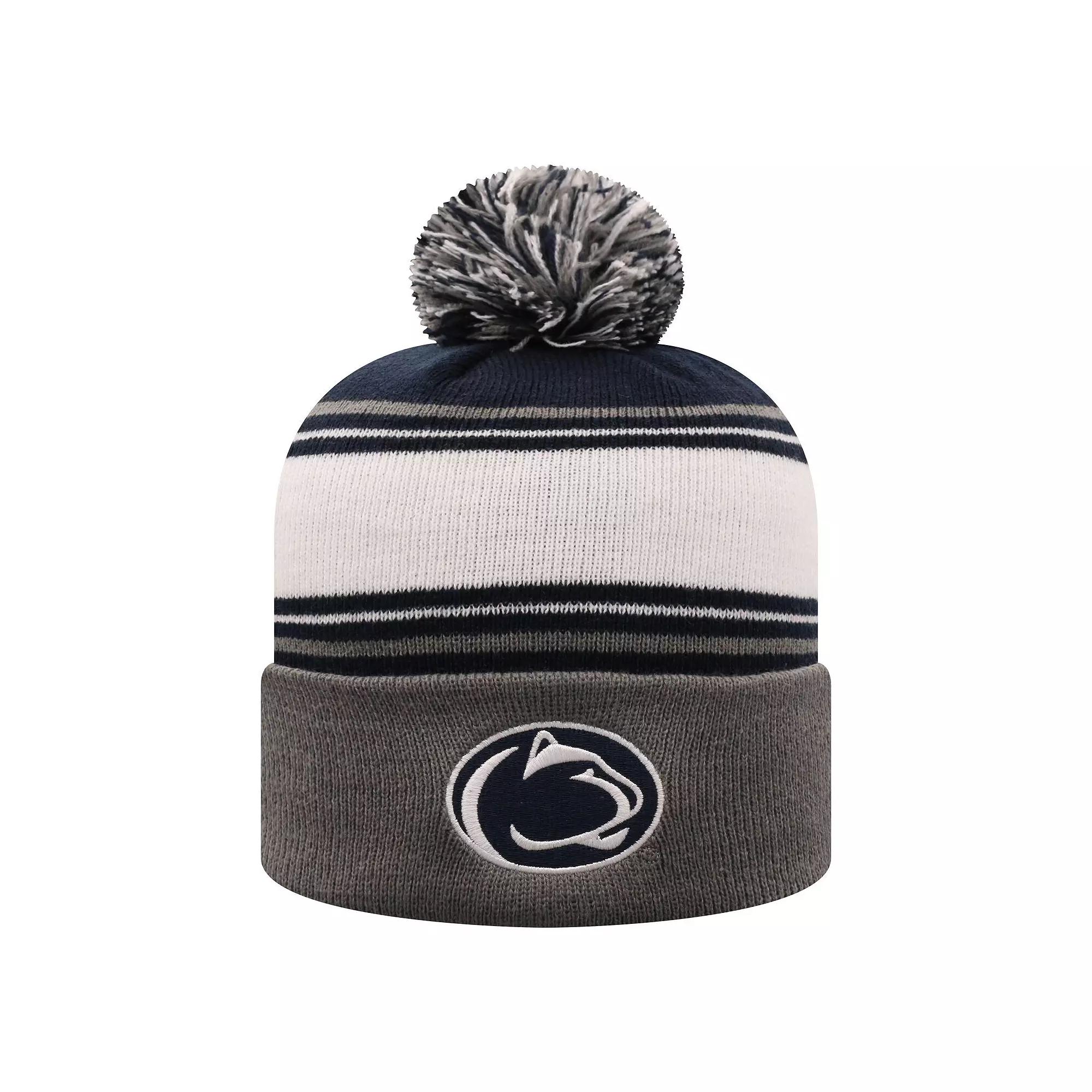 Men's Top of the World True Navy Penn State Nittany Lions Ambient Cuffed Knit Hat with Pom, Team Product Image