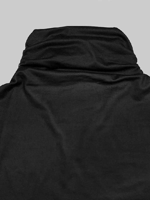 Long Sleeves Skinny Printed High-Neck T-Shirts Tops Product Image