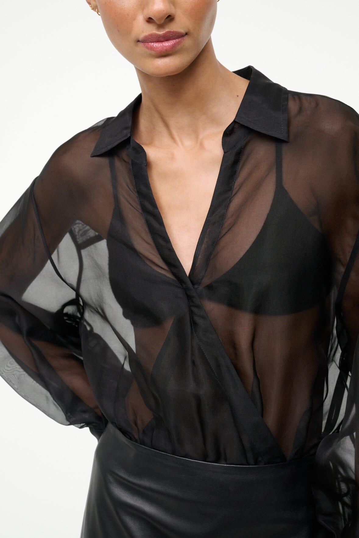EVE SILK BODYSUIT | BLACK Product Image