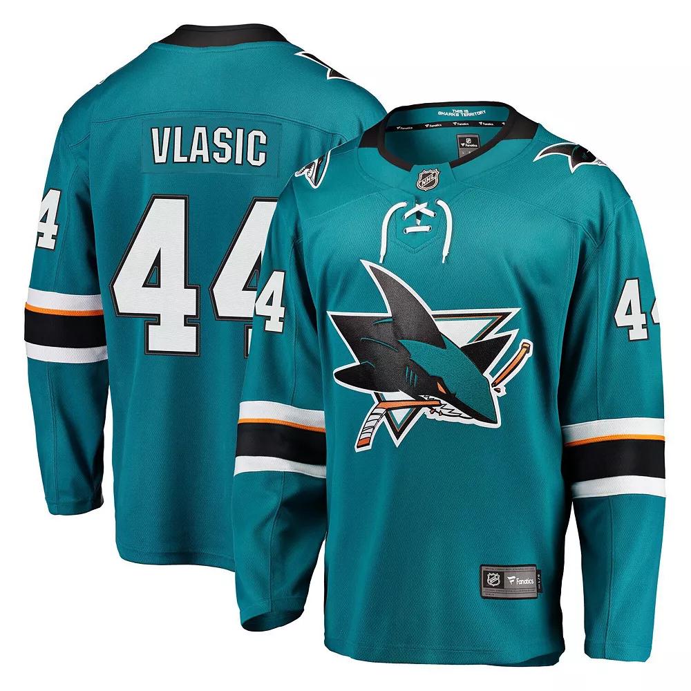 Men's Fanatics Marc-Edouard Vlasic Teal San Jose Sharks  Premier Breakaway Player Jersey, Size: Medium, Sks Blue Product Image