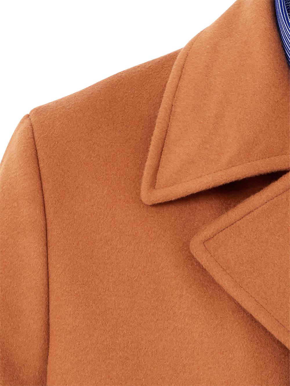 Wool Double Breasted Topcoat - Whiskey Product Image