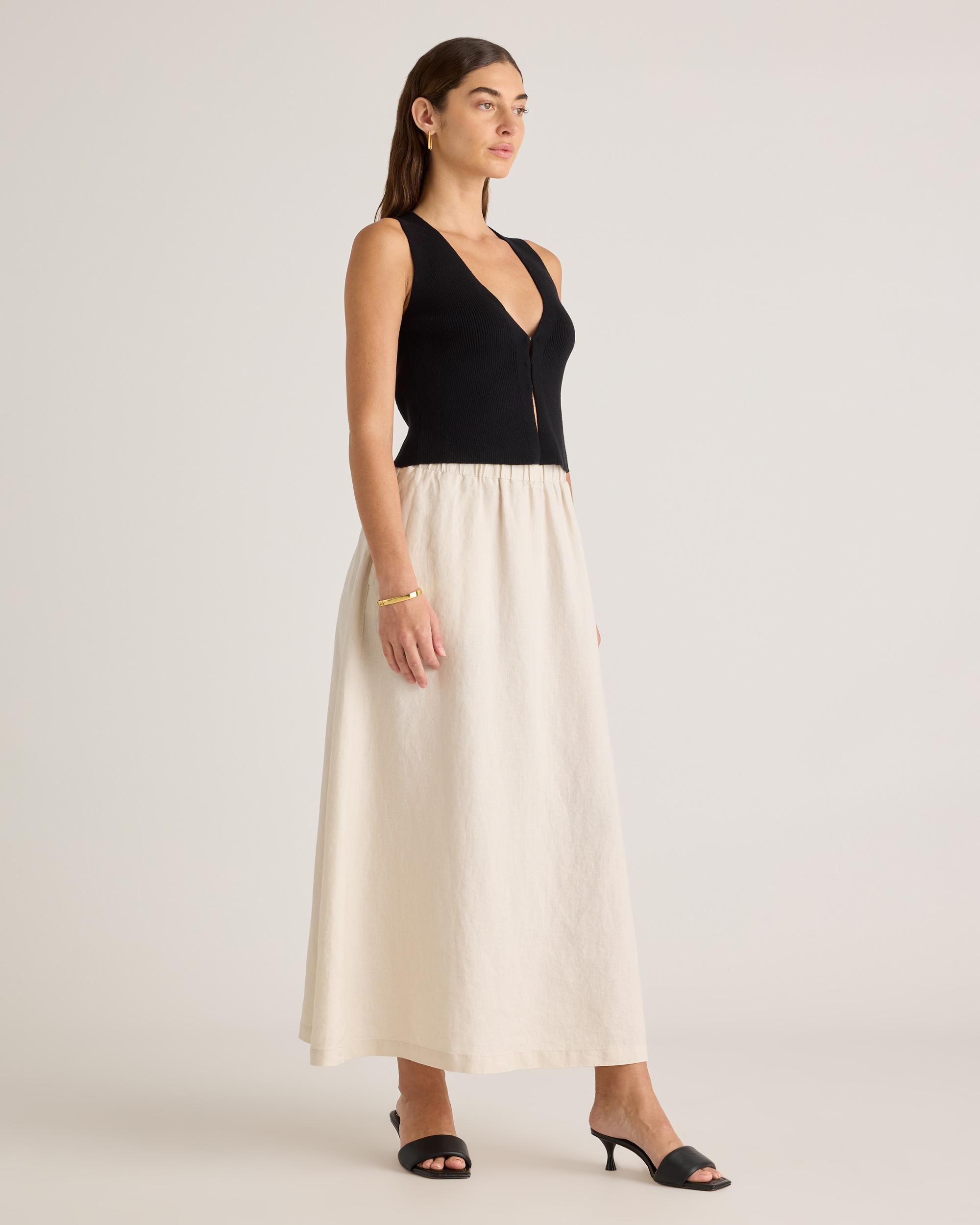 Quince | Women's Eco-Knit Split Front Sweater Vest Size XL Product Image