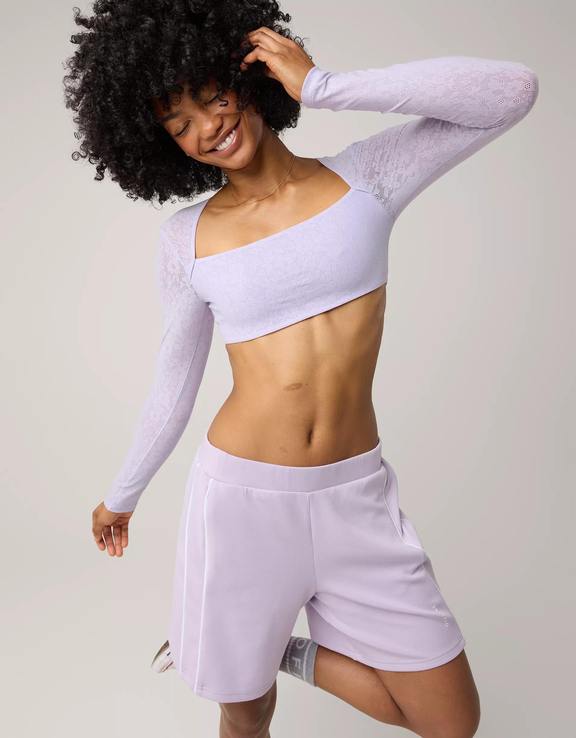 OFFLINE By Aerie Real Me Lace Long Sleeve Bra Top Product Image