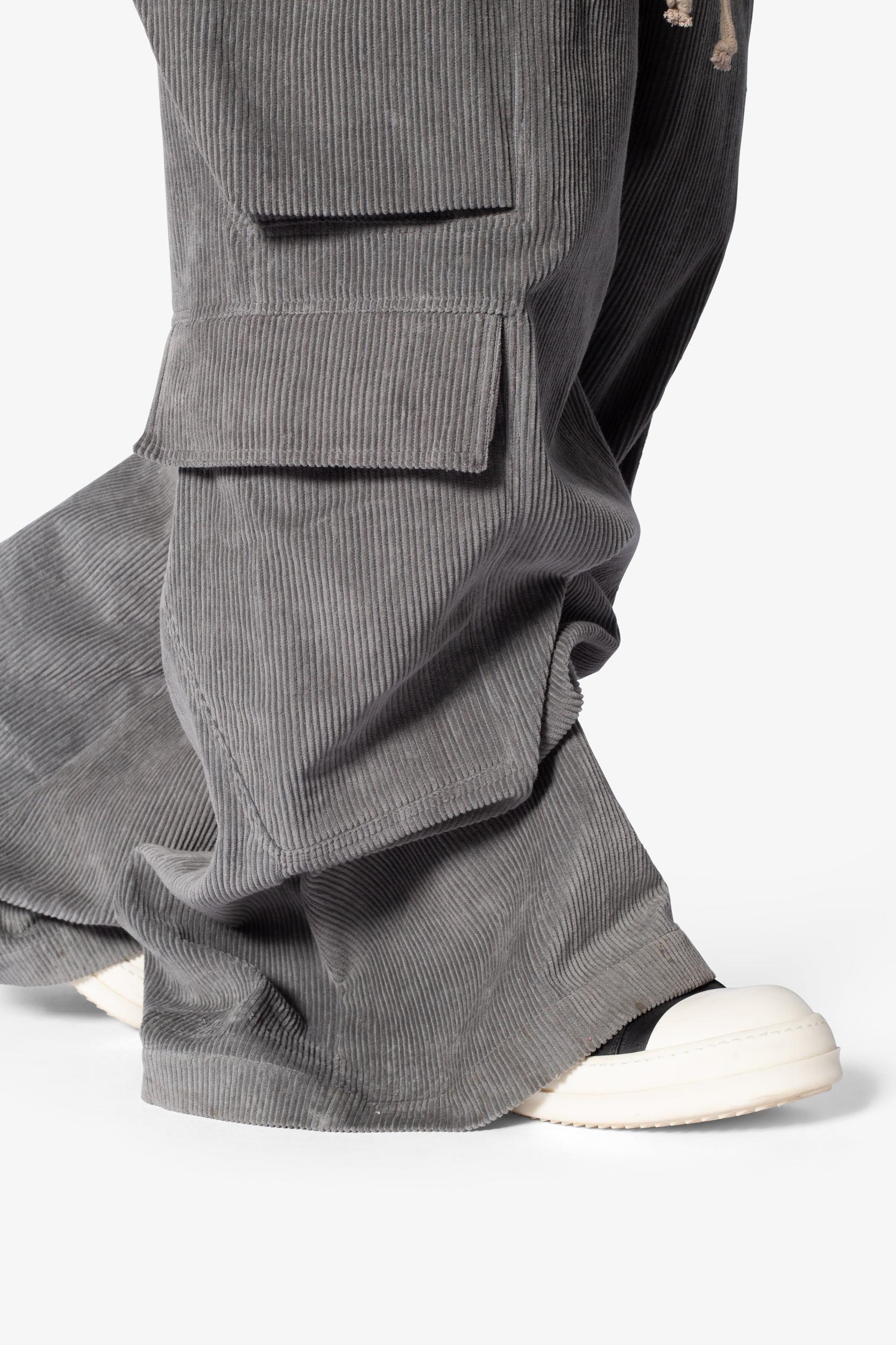 Corduroy Rave Double Cargo Pants - Grey Product Image