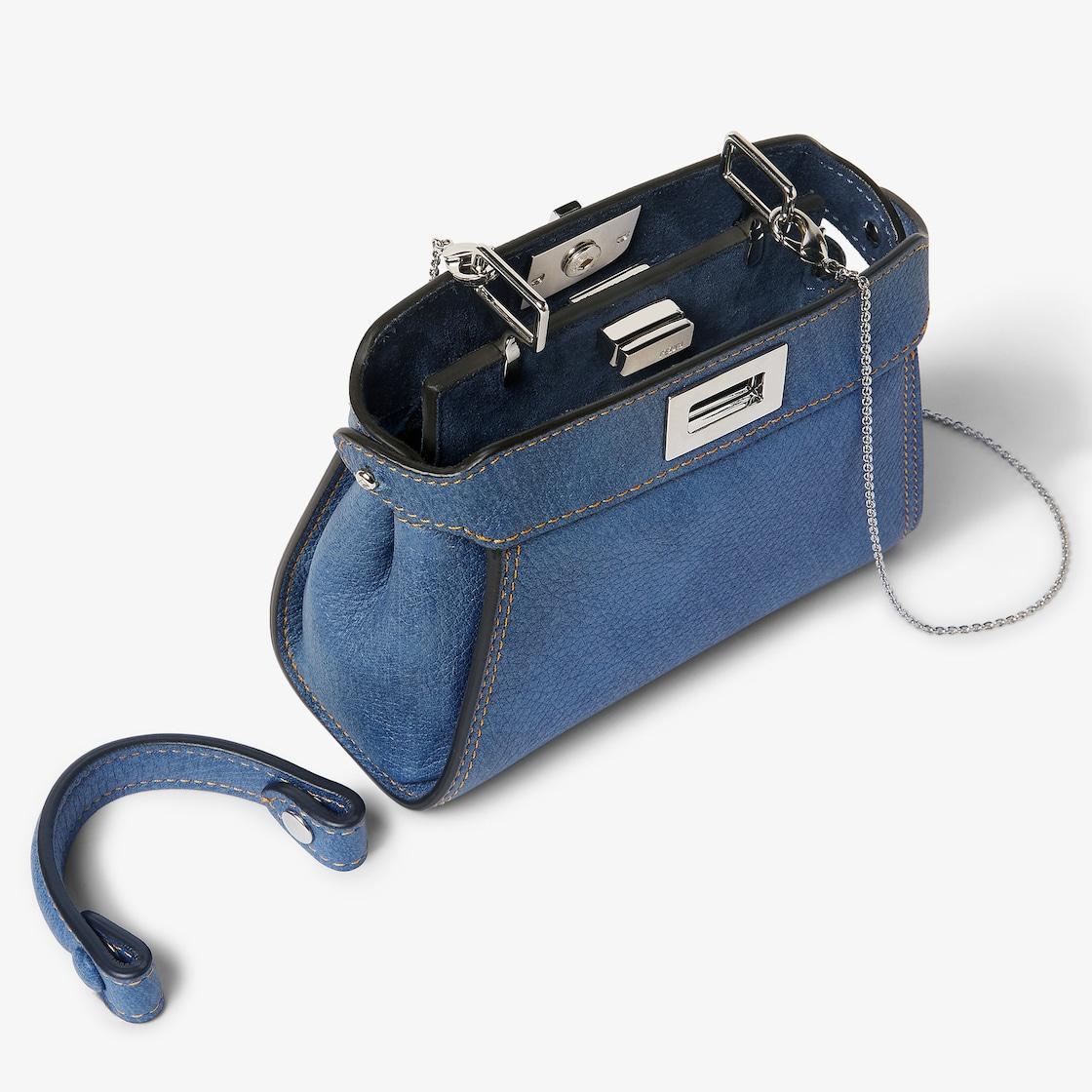 Nano PeekabooBlue Cuoio Romano leather miniature bag Product Image