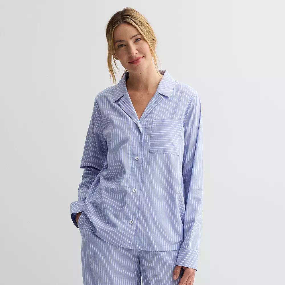 Women's Sonoma Goods For Life® Woven Pajama Top, Size: XXL, Mbrll Str Product Image
