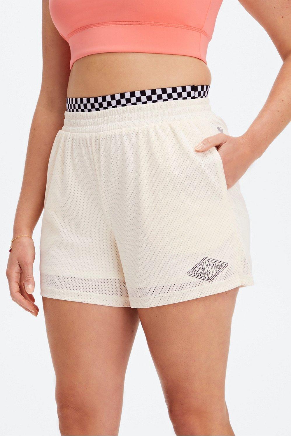 Fabletics Aisha Basketball Short Womens white plus Size 4X Product Image