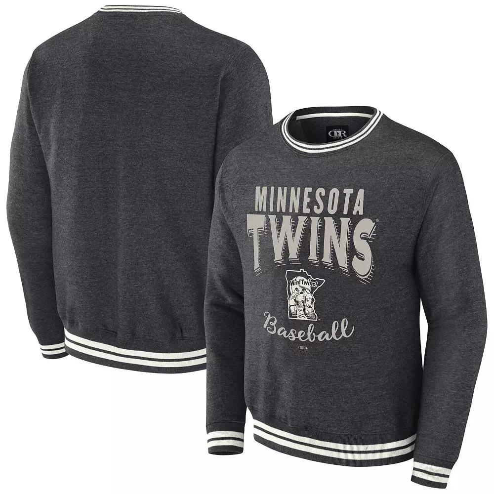 Men's Darius Rucker Collection by Fanatics Heather Charcoal Minnesota Twins Vintage Pullover Sweatshirt,  Product Image