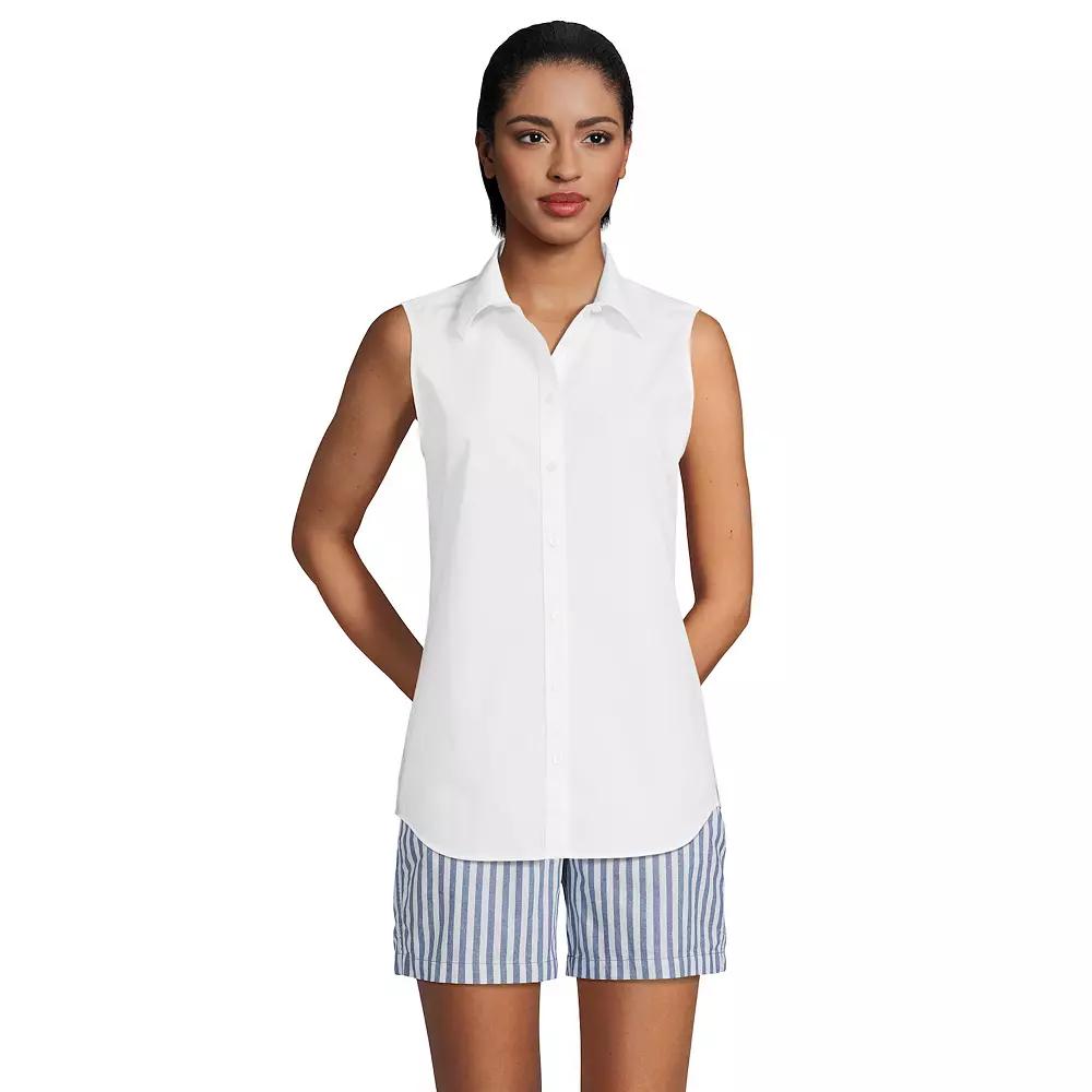 Women's Lands' End Wrinkle Free No Iron Sleeveless Shirt,  Product Image