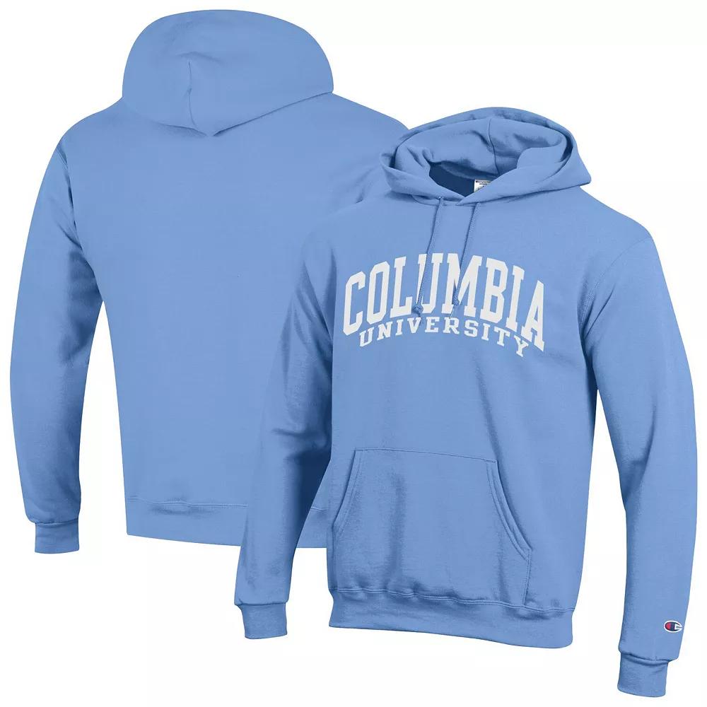 Men's Champion  Light Blue Columbia University Basic Arch Fleece Pullover Hoodie, Size: Large, Nc2 Light Product Image