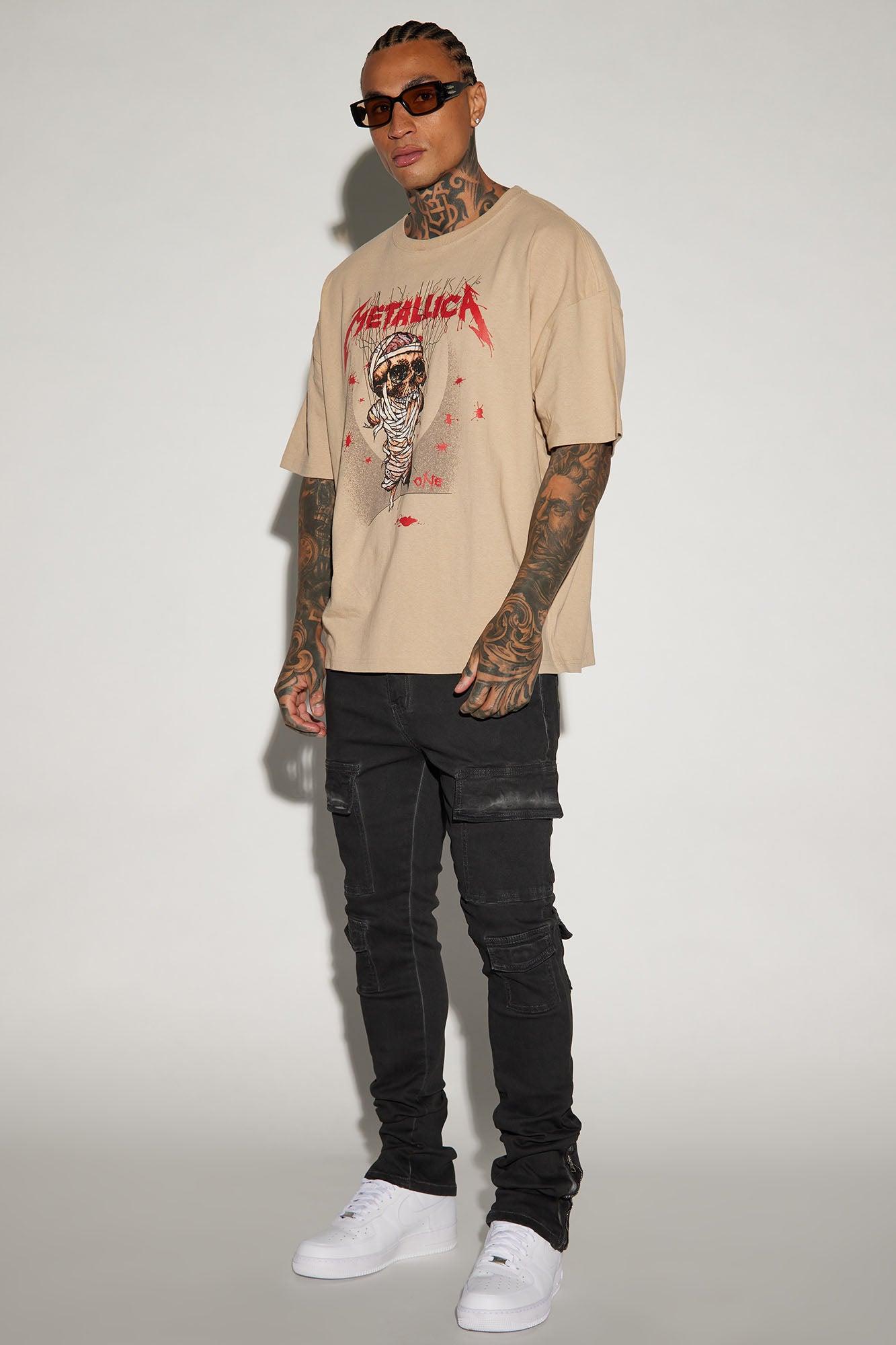 Triple Cargo Stacked Skinny Flare Jeans - Black Wash Product Image