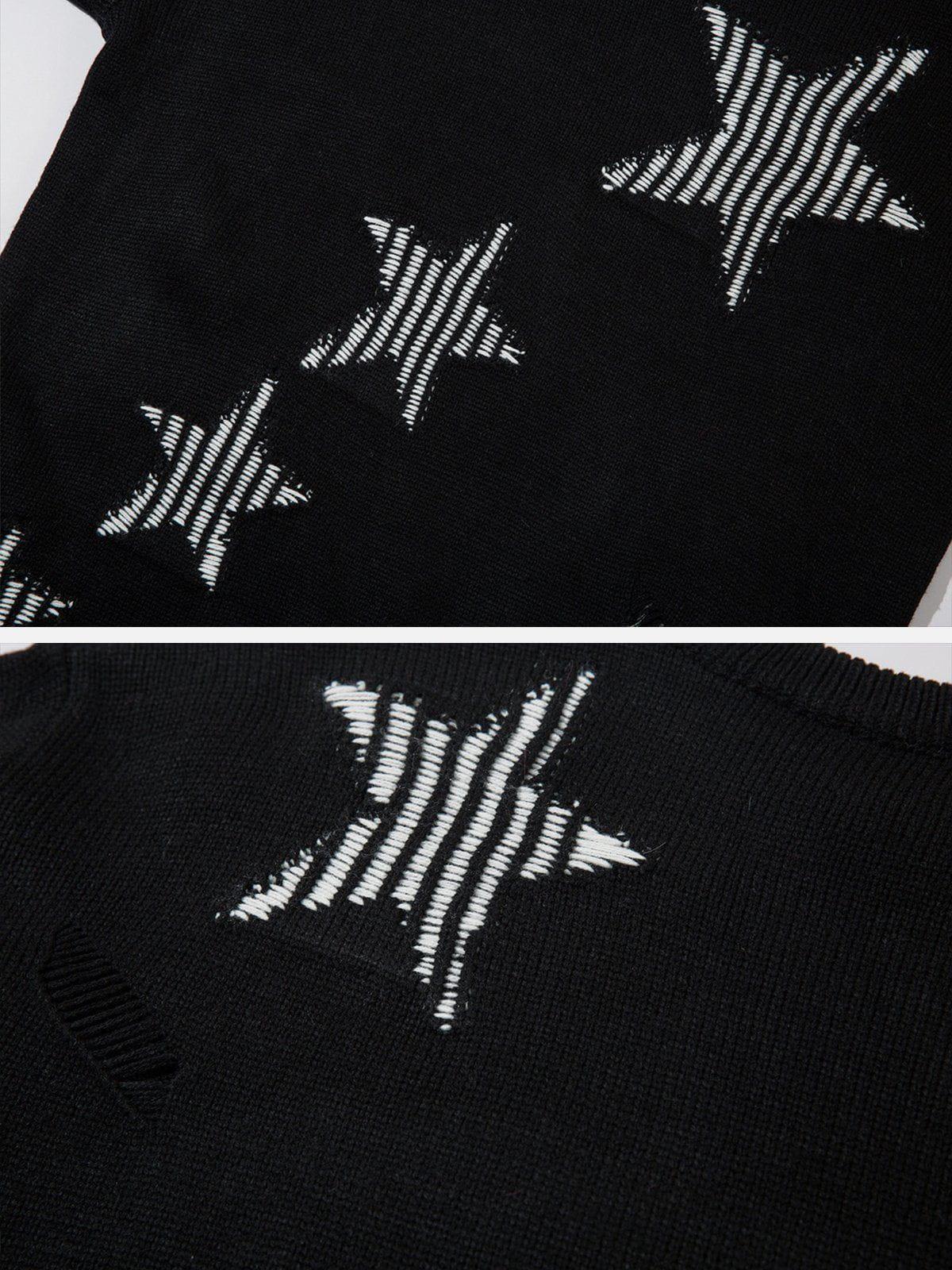 Aelfric Eden Distressed Cut Out Star Sweater Product Image