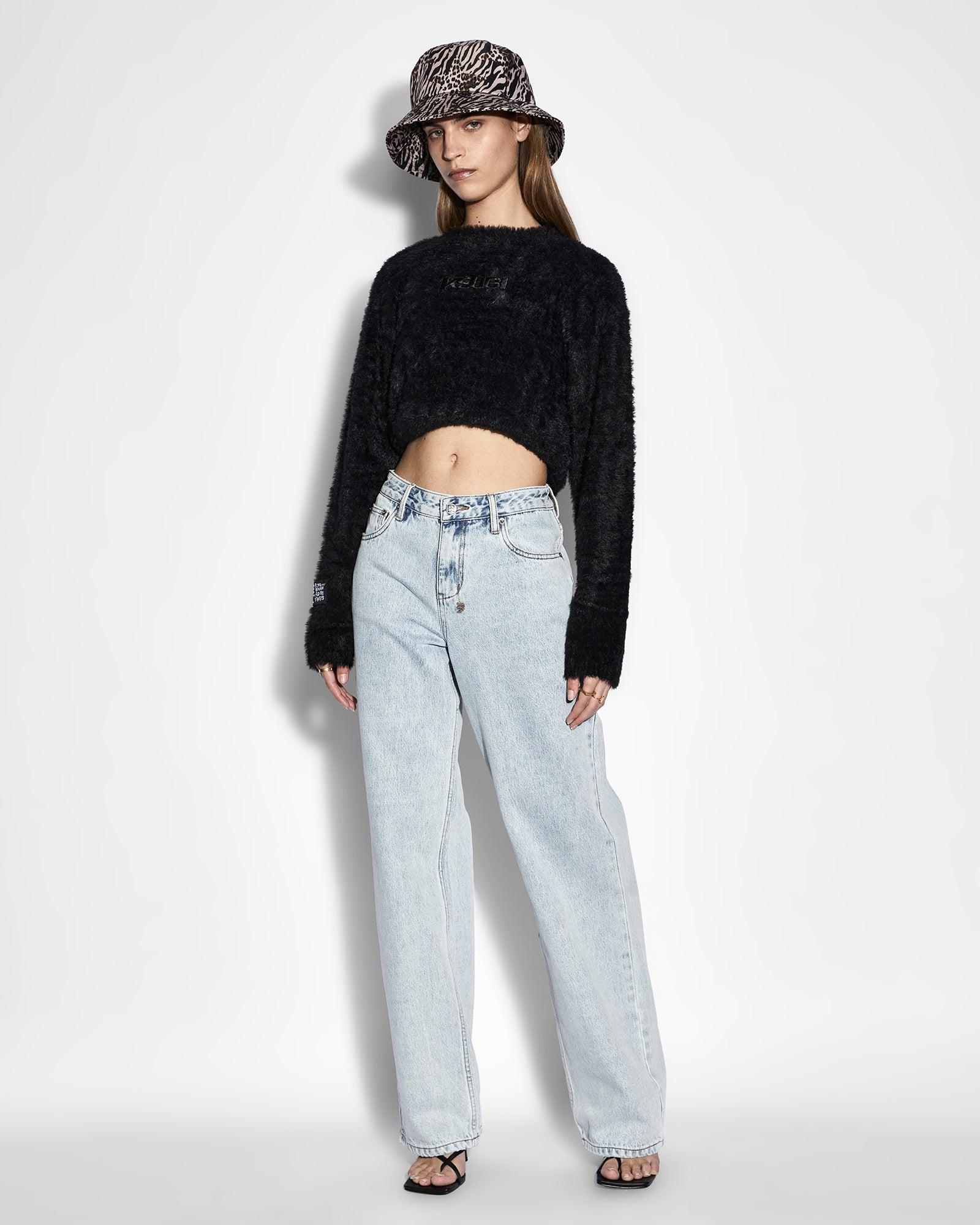 CROPPED SWEATER BLACK Female Product Image