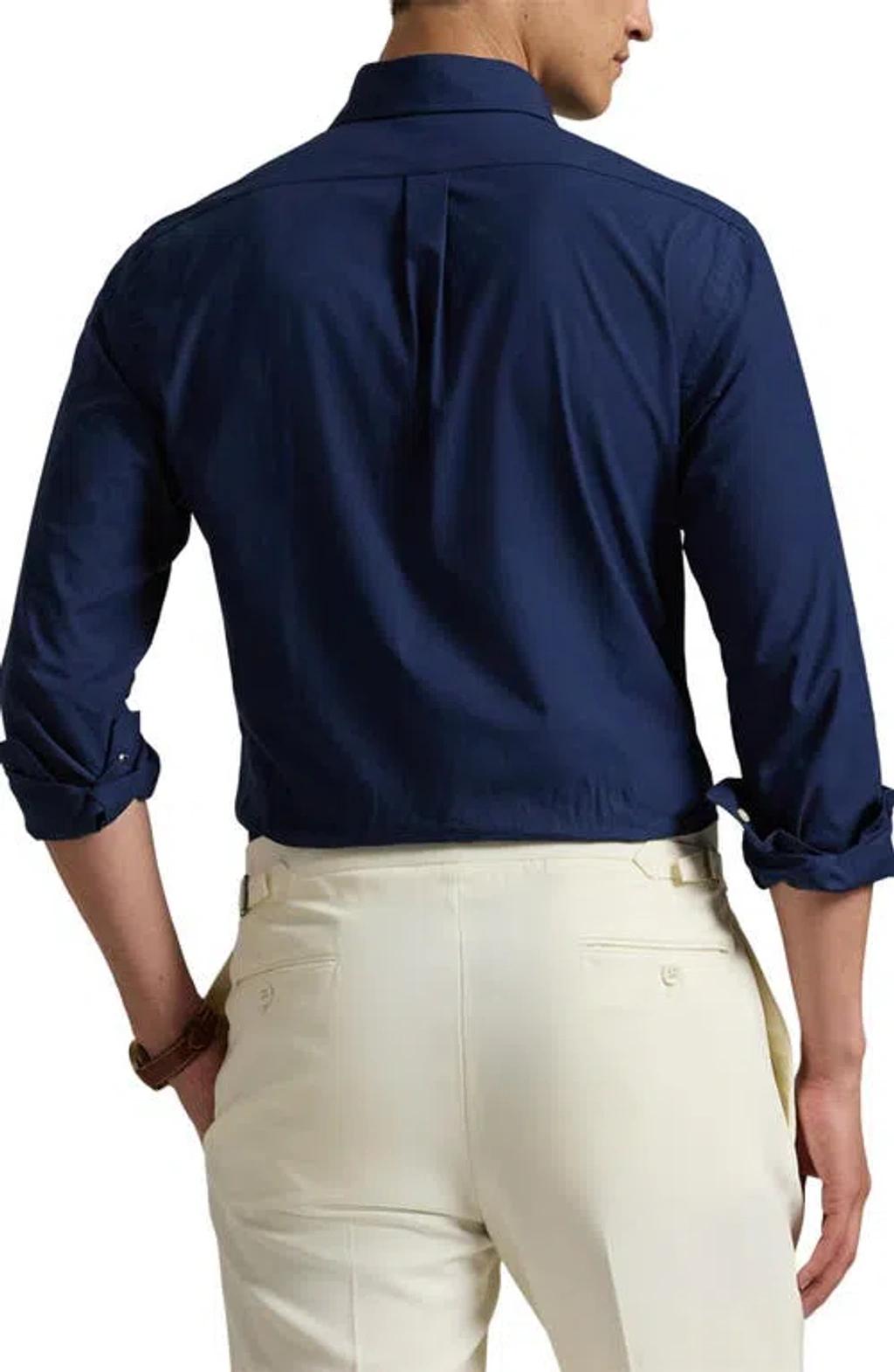 POLO RALPH LAUREN Camicia Bd In Popeline Stretch Slim-fit Shirt In Blue Product Image