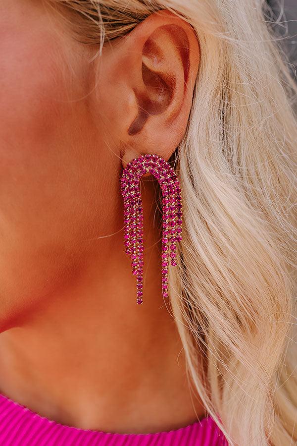 Really Radiant Earrings in Fuchsia Product Image