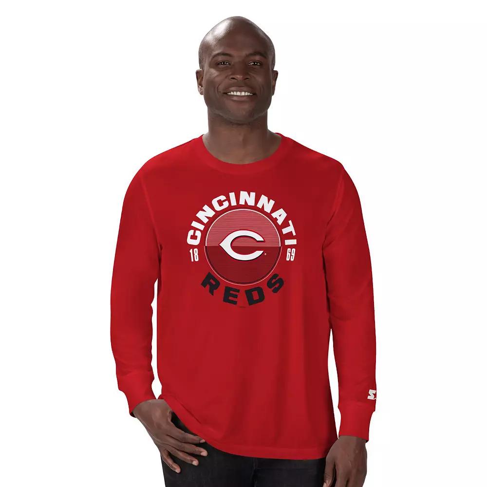 Men's Starter Red Cincinnati Reds Halftime Long Sleeve T-Shirt, Size: XL, Red Red Product Image
