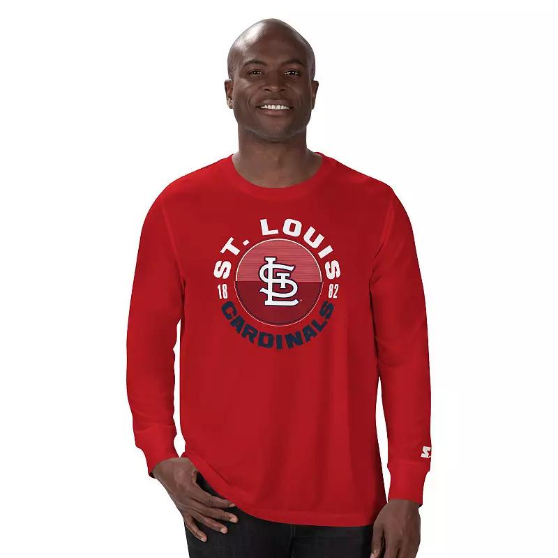 Men's Starter Red St. Louis Cardinals Halftime Long Sleeve T-Shirt,  Product Image
