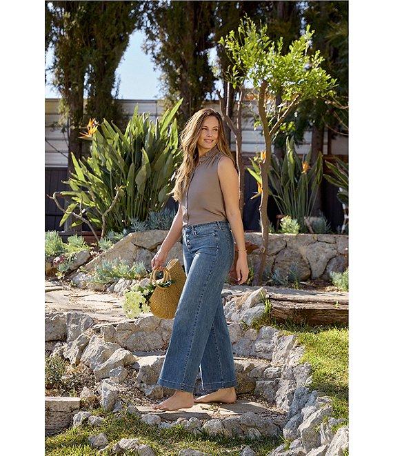 NYDJ Teresa Wide Leg Button Front Jeans Product Image