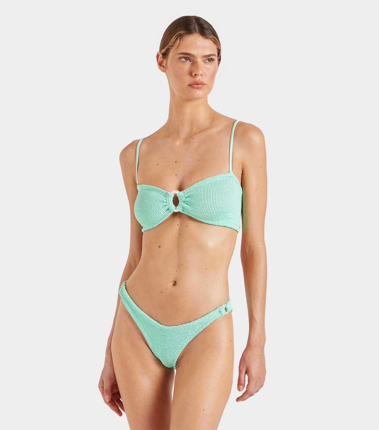 Misty Bikini With Pearly Hoop - Metallic Mint Product Image