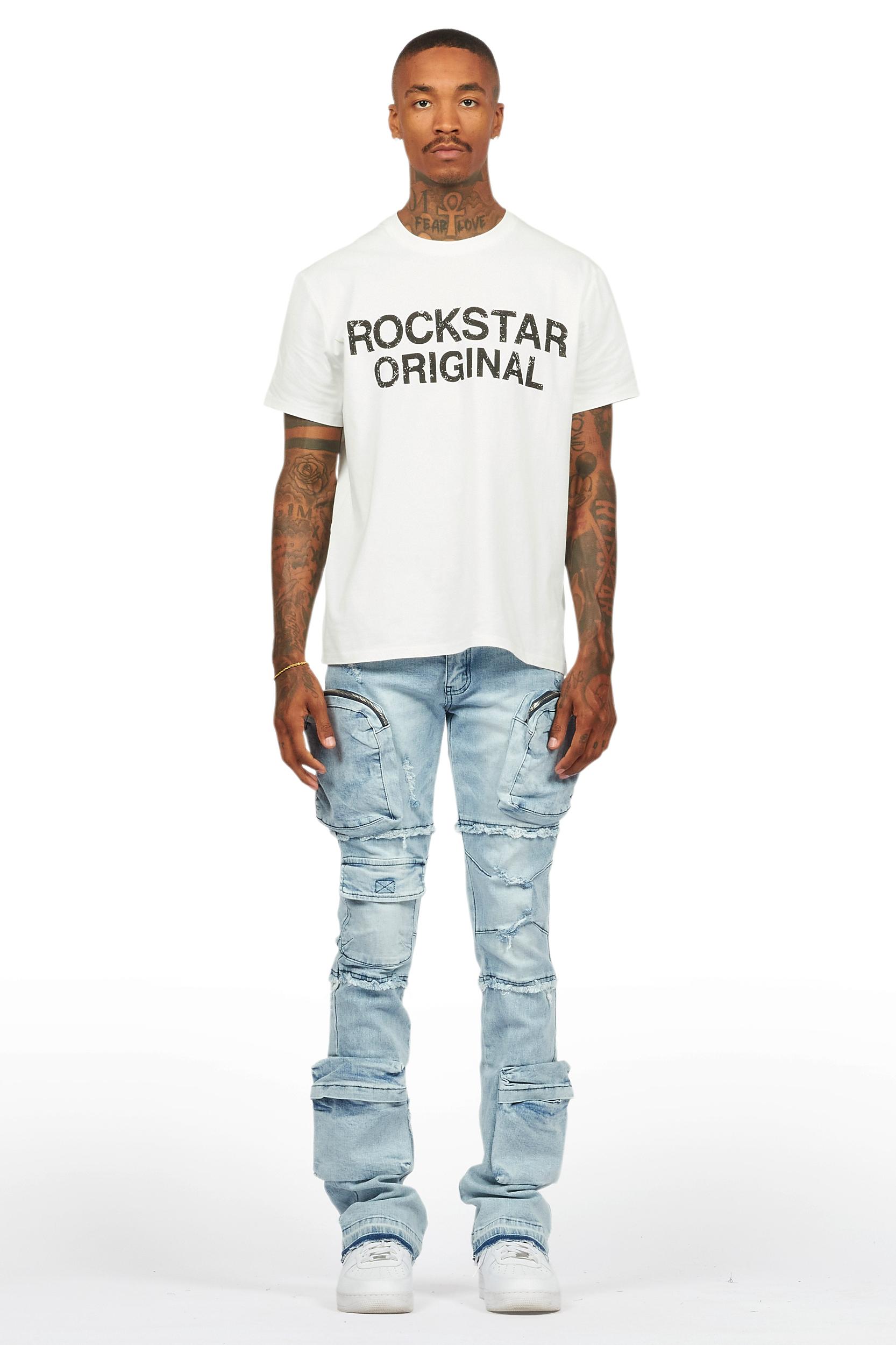 Shift Light Blue Stacked Flare Jean Male Product Image