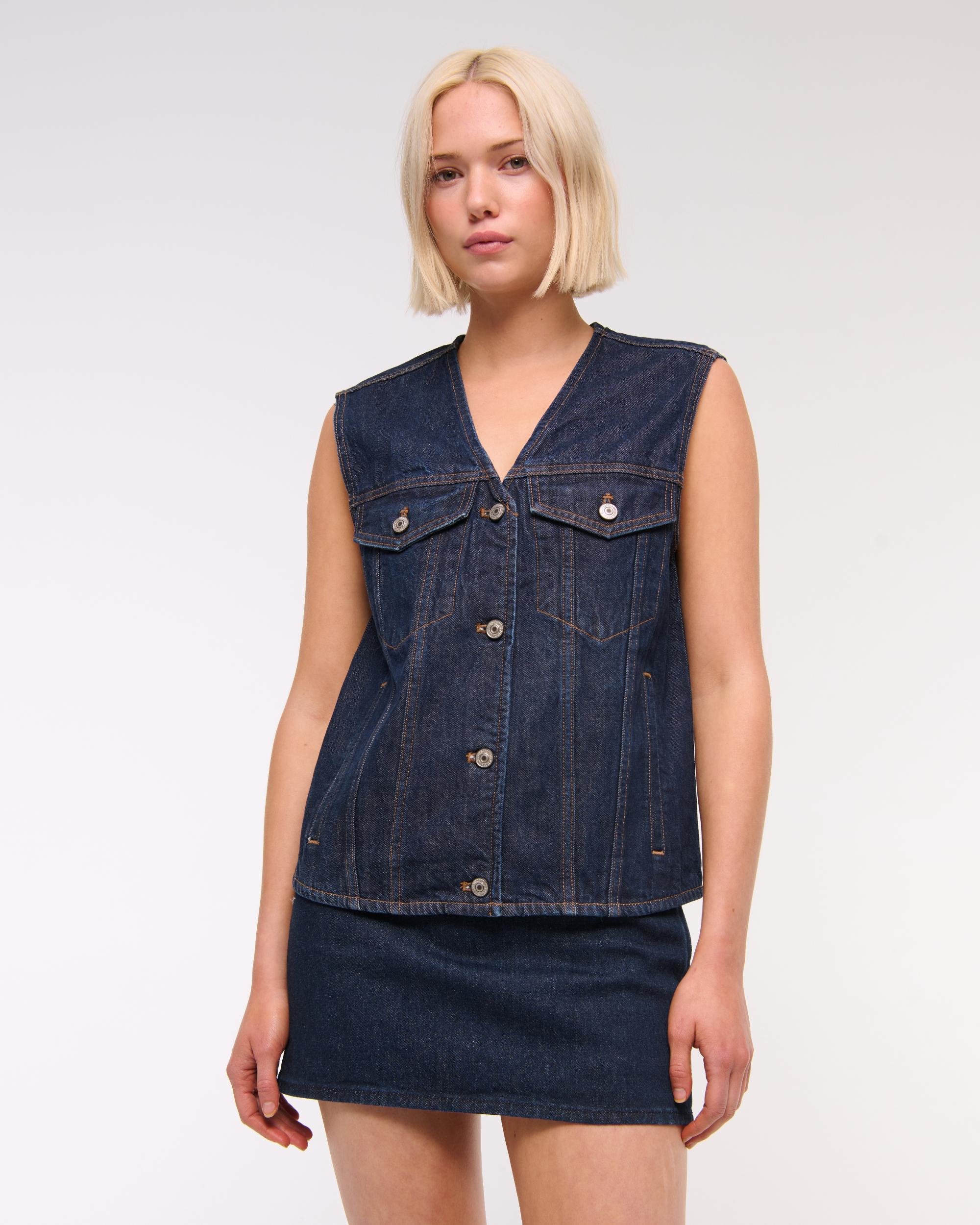 V-Neck Denim Vest Product Image