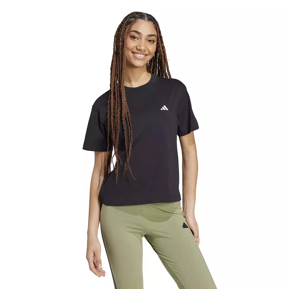 Women's adidas Essentials Small Logo Sportswear T-Shirt, Size: XL, Black Product Image