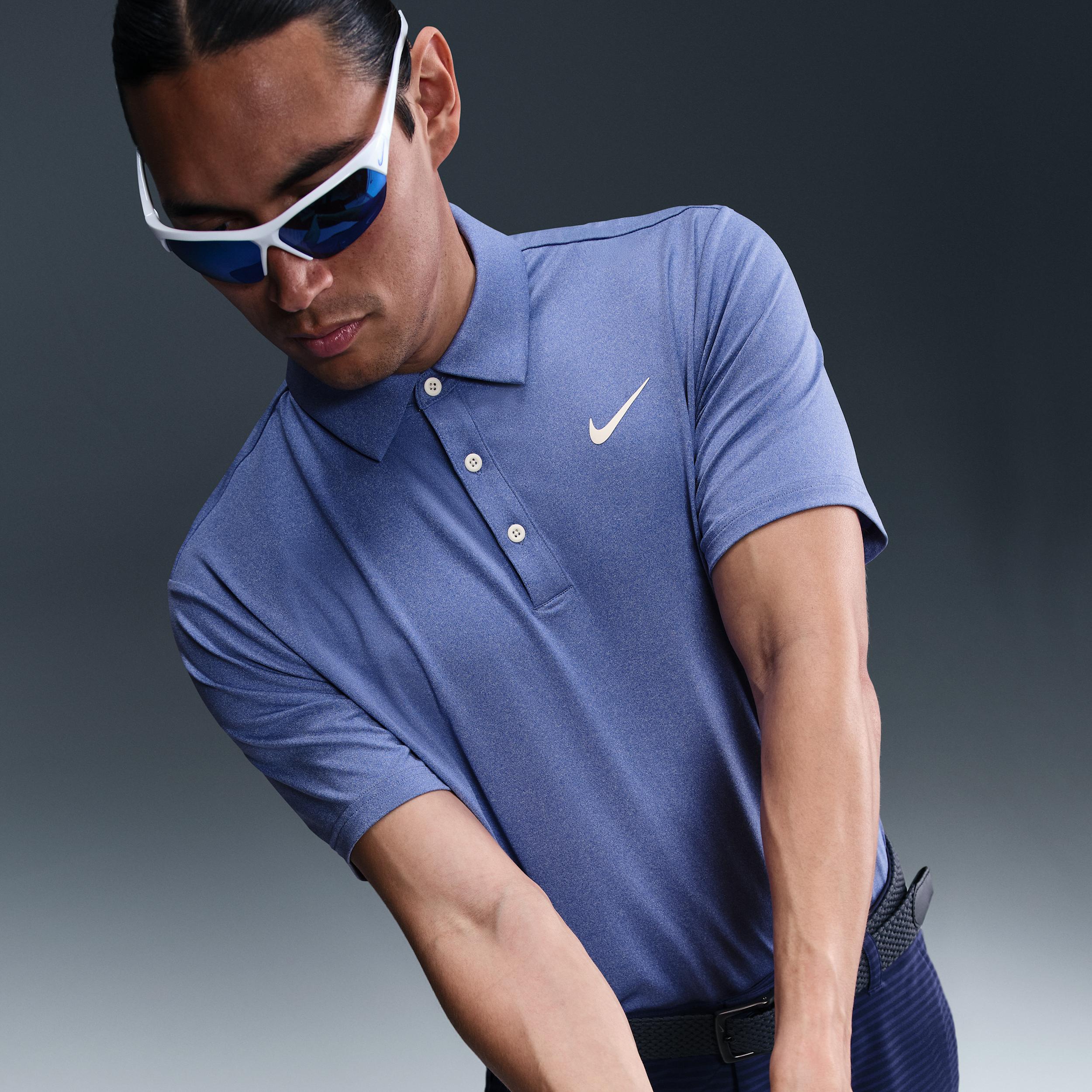 Nike Mens Tour Dri-FIT Heathered Golf Polo | FZ7473-490 Product Image
