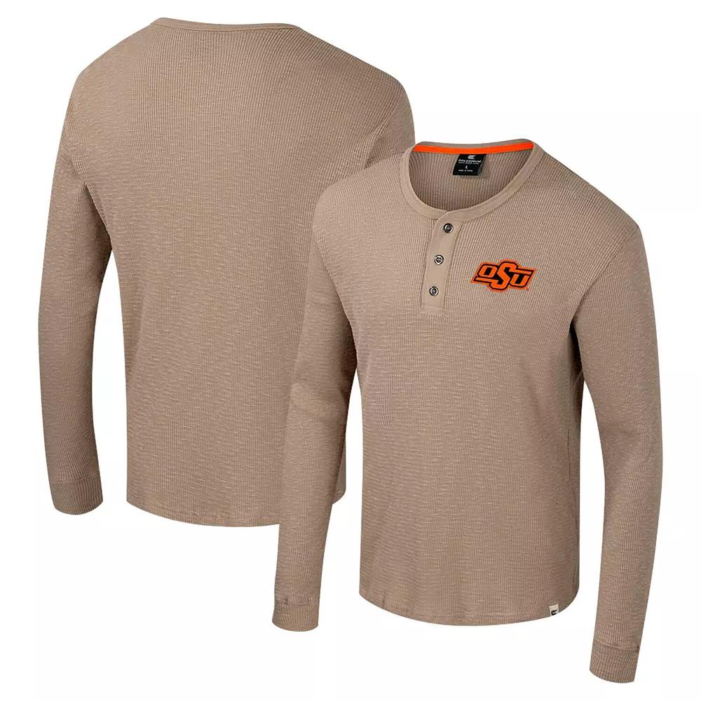 Men's Colosseum  Tan Cal Bears Great Outdoors Henley Long Sleeve Shirt, Size: XL, Team Product Image