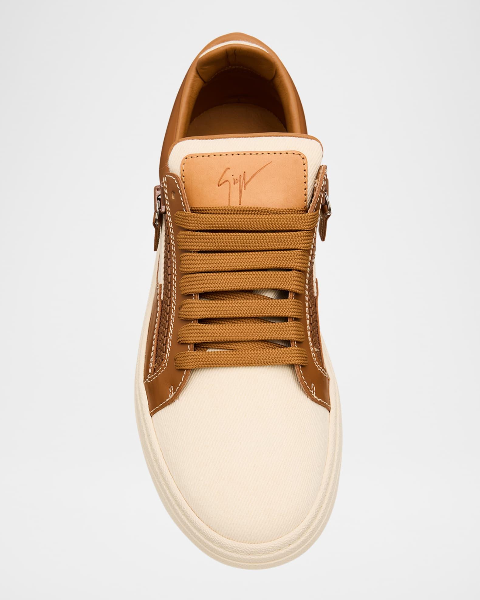 Men's Karmy Canvas and Leather Low-Top Sneakers Product Image