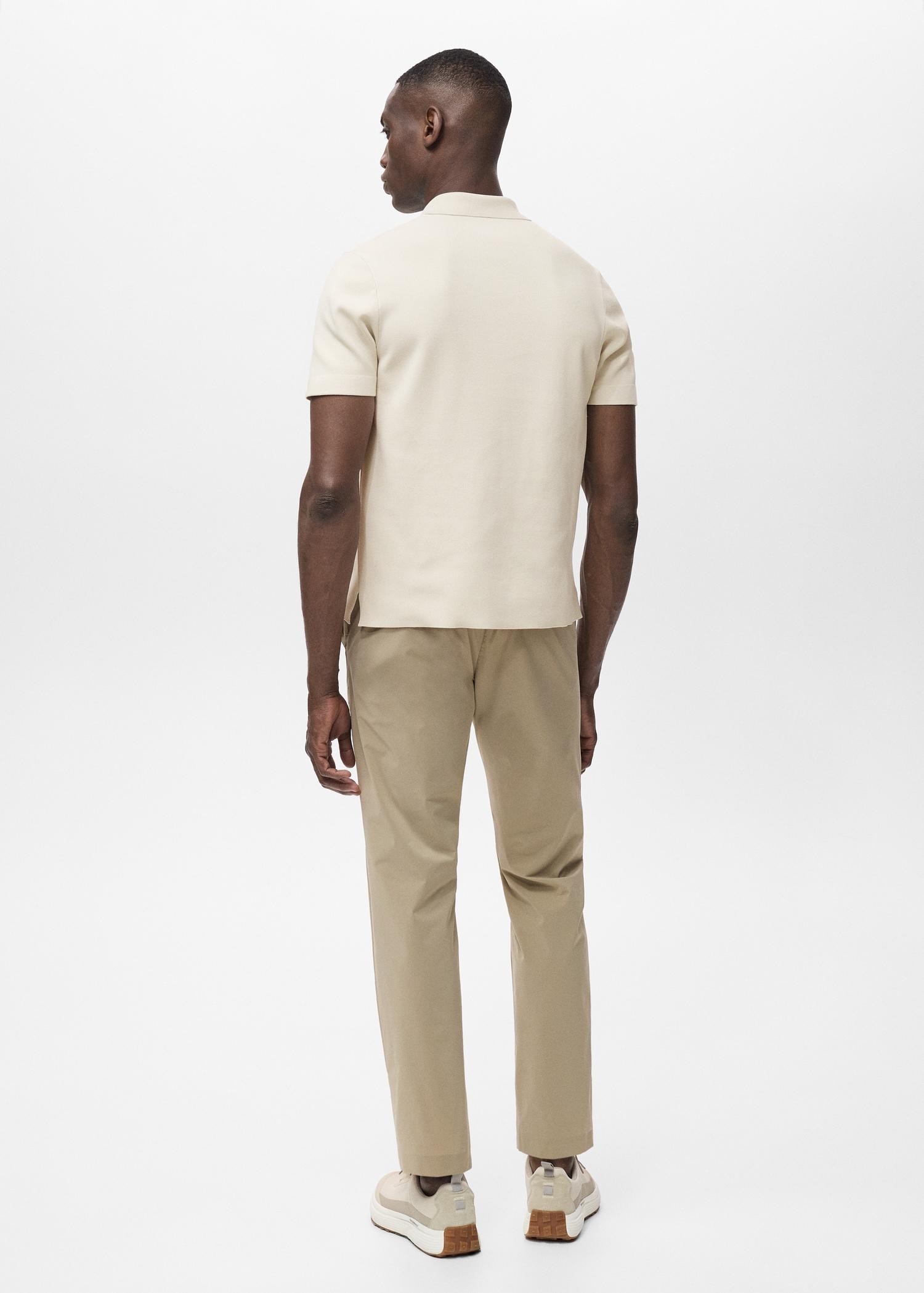 COOLMAX® fine-knit polo shirt with zipper - Men | MANGO USA Product Image