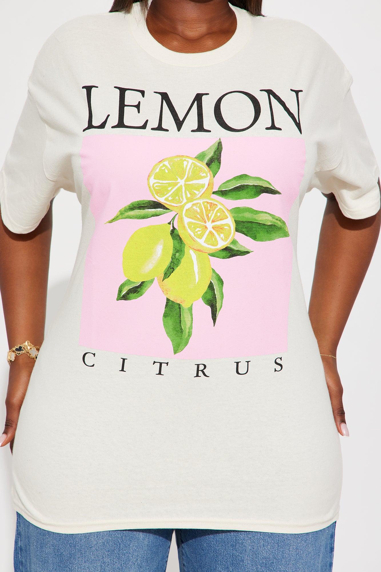 Lemon Citrus Oversized Tee - Natural Product Image