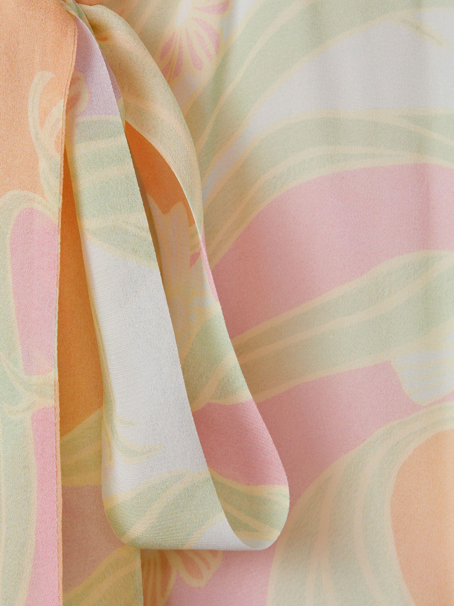 Florere Printed Tie Neck Top in Multi Product Image
