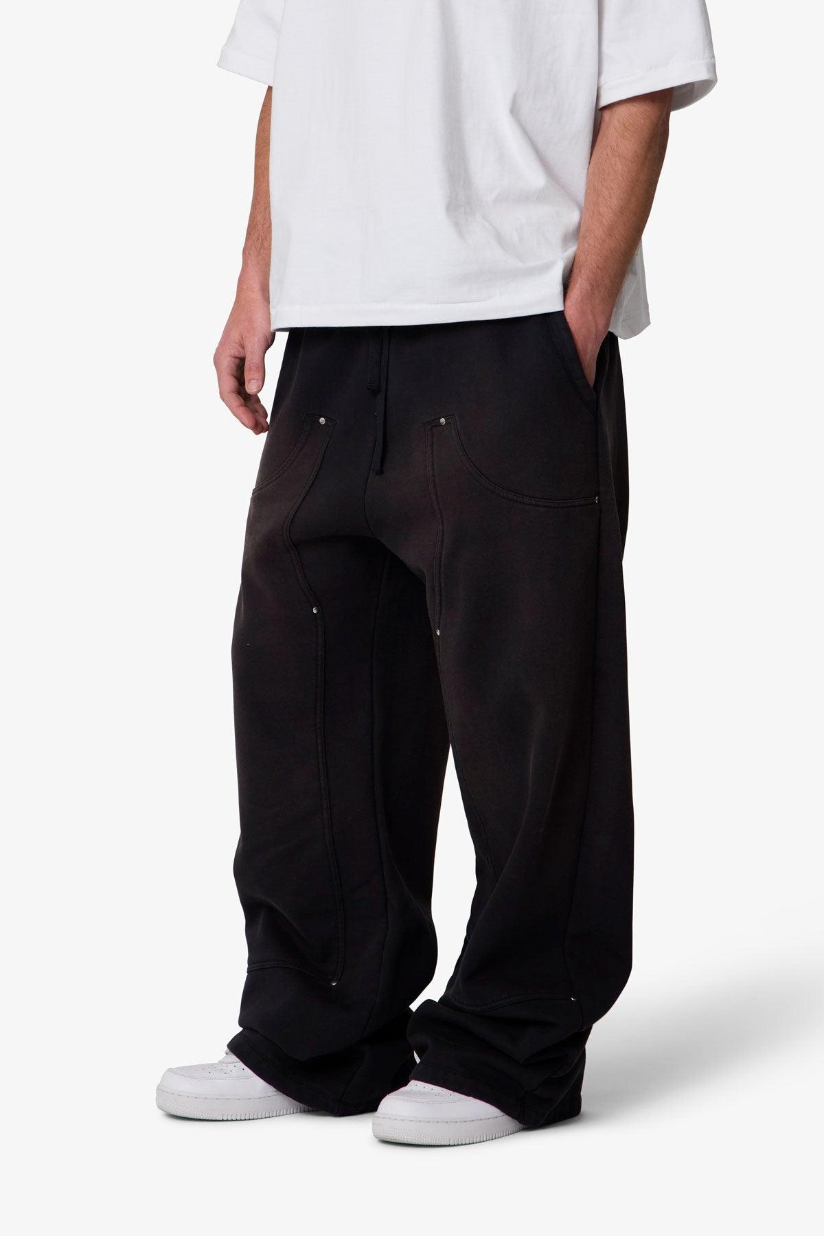 West Double Knee Sweatpants - Washed Black Product Image