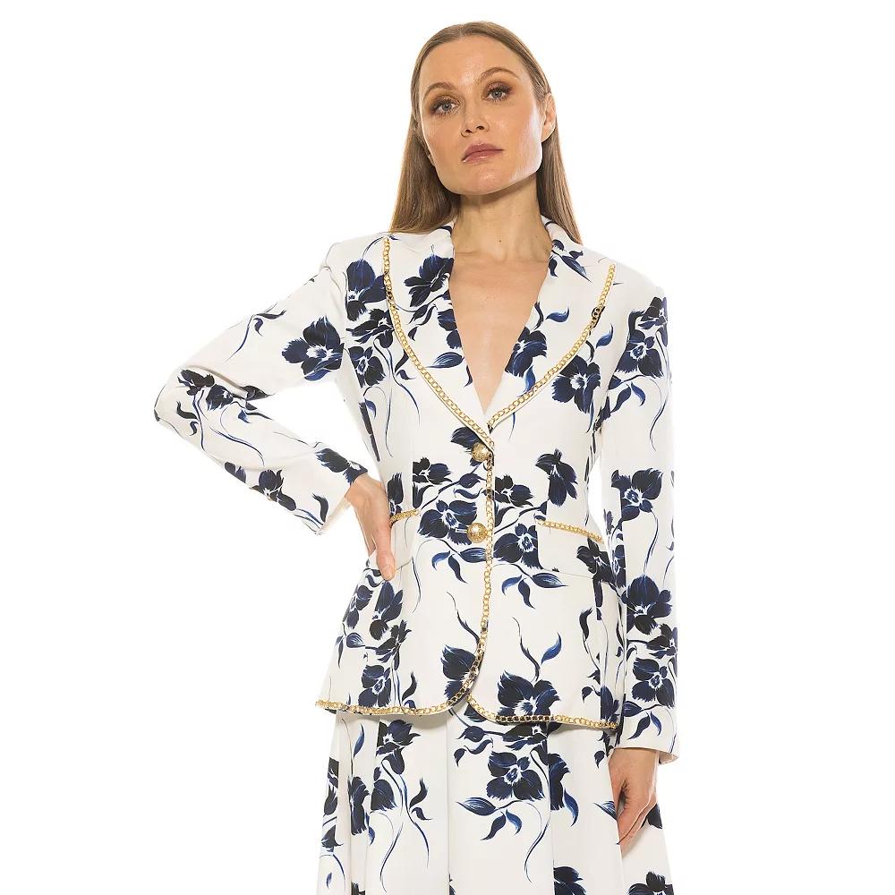 Women's ALEXIA ADMOR Janet Fitted Blazer With Chain Trim Detailing,  Product Image