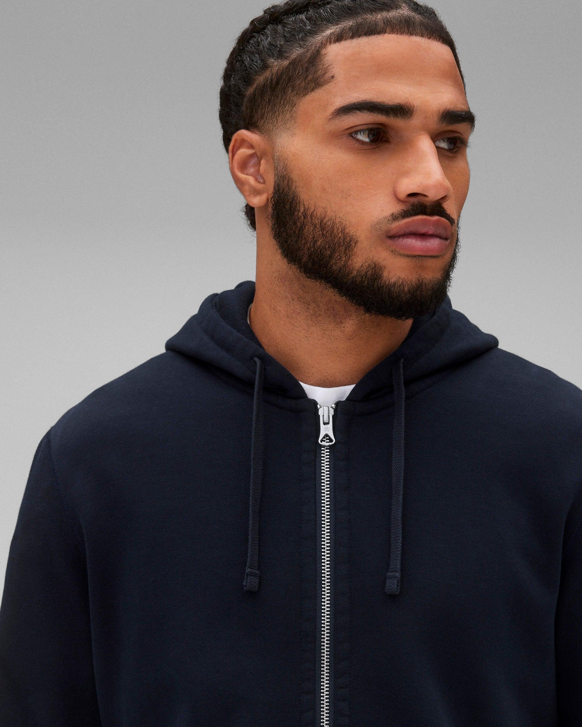 Midweight Terry Slim Zip Hoodie Male Product Image