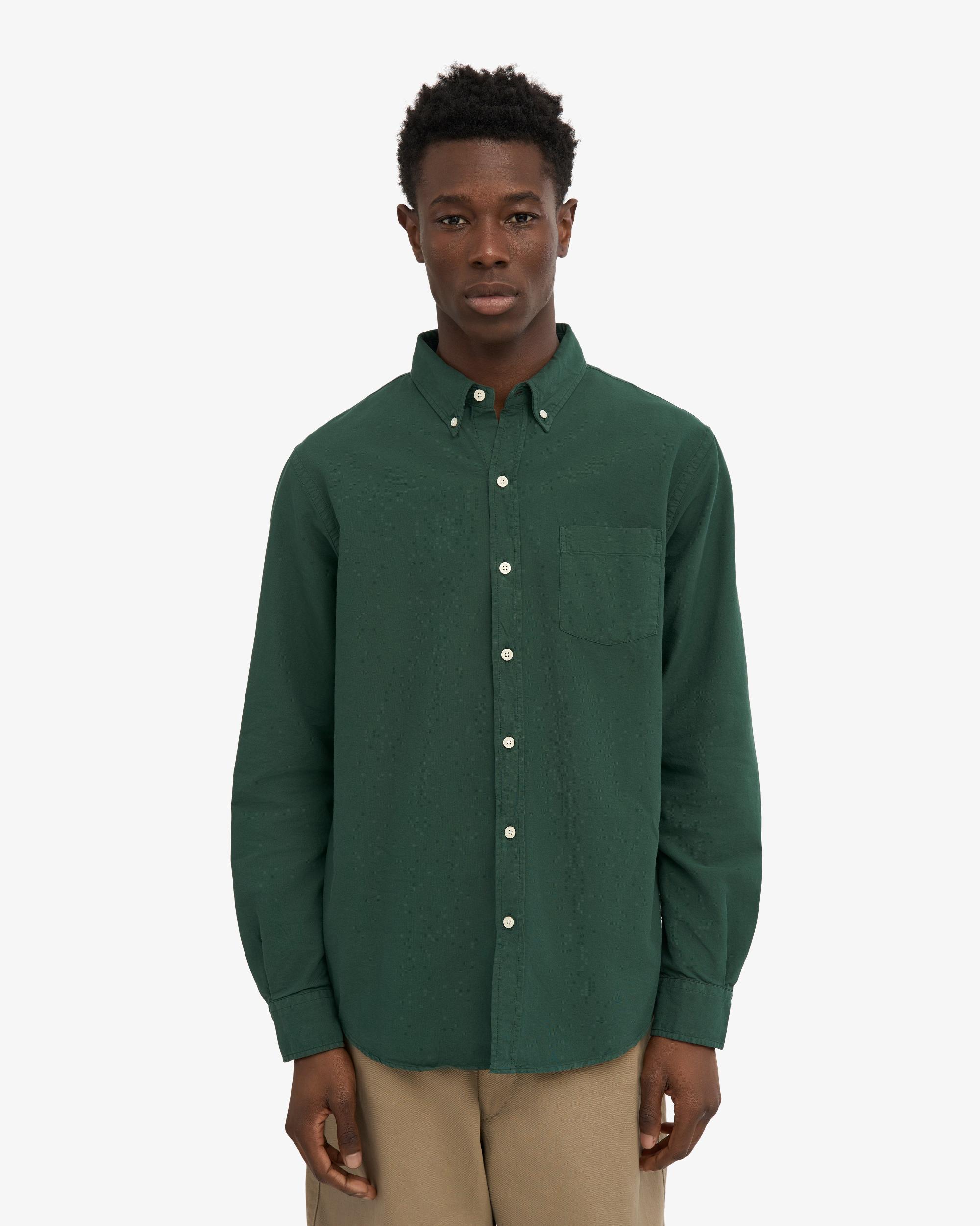 Organic Button Down Shirt - Hunter Green Product Image