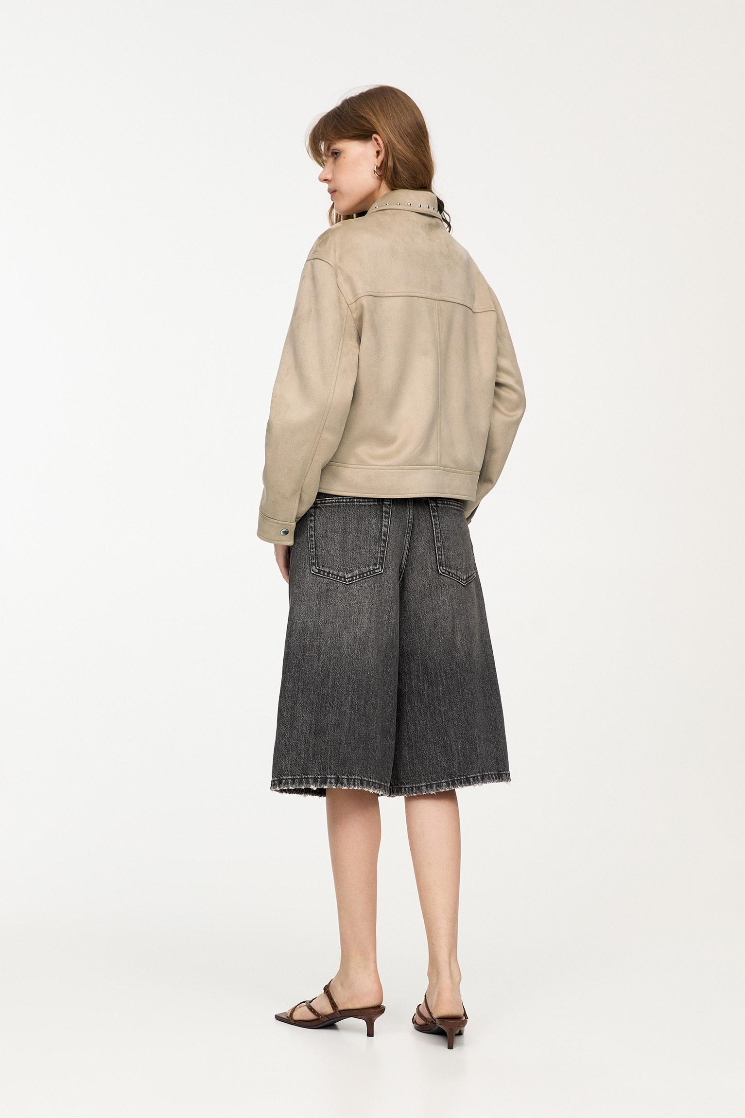 Studded faux suede jacket Product Image