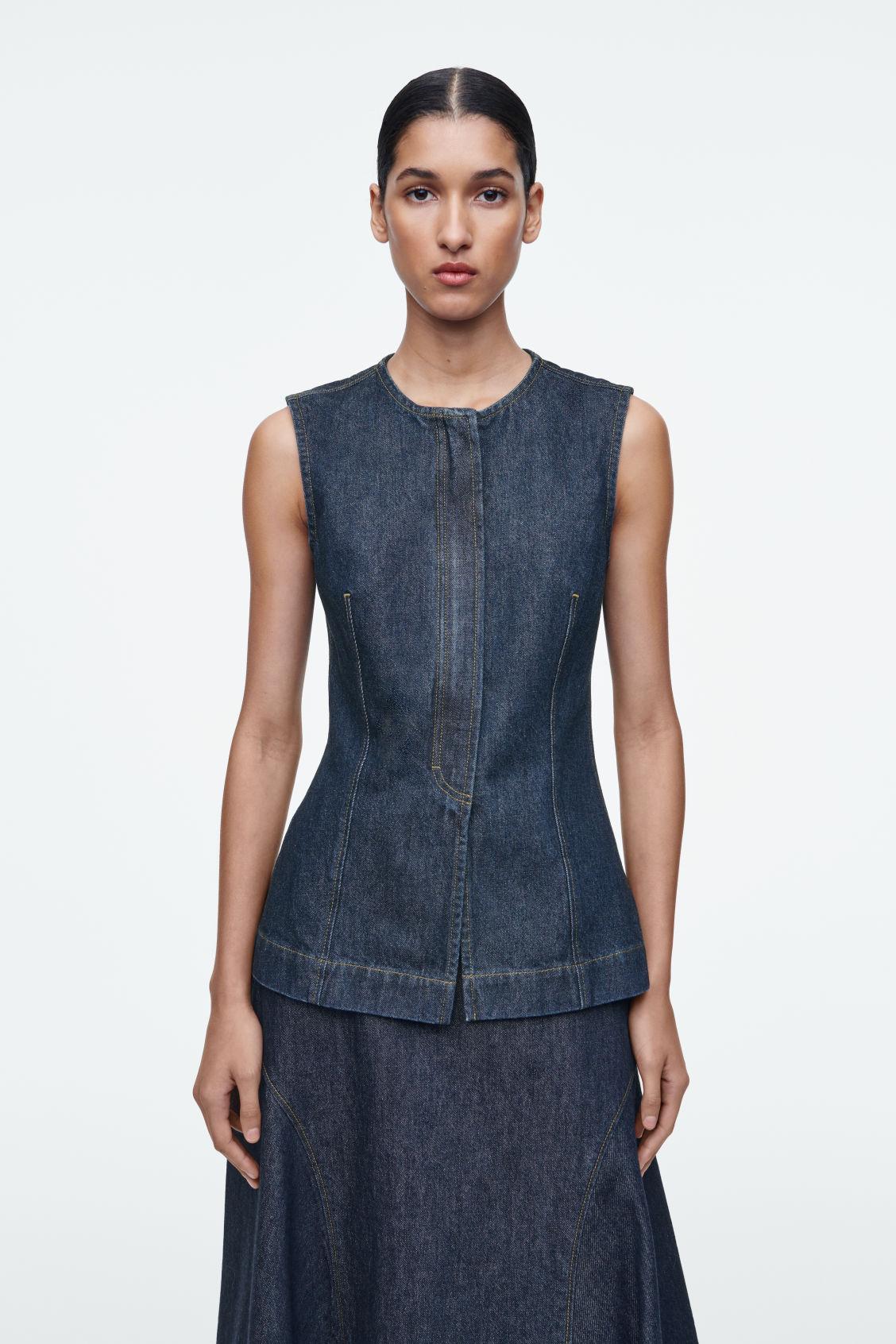 SLEEVELESS DENIM TOP Product Image