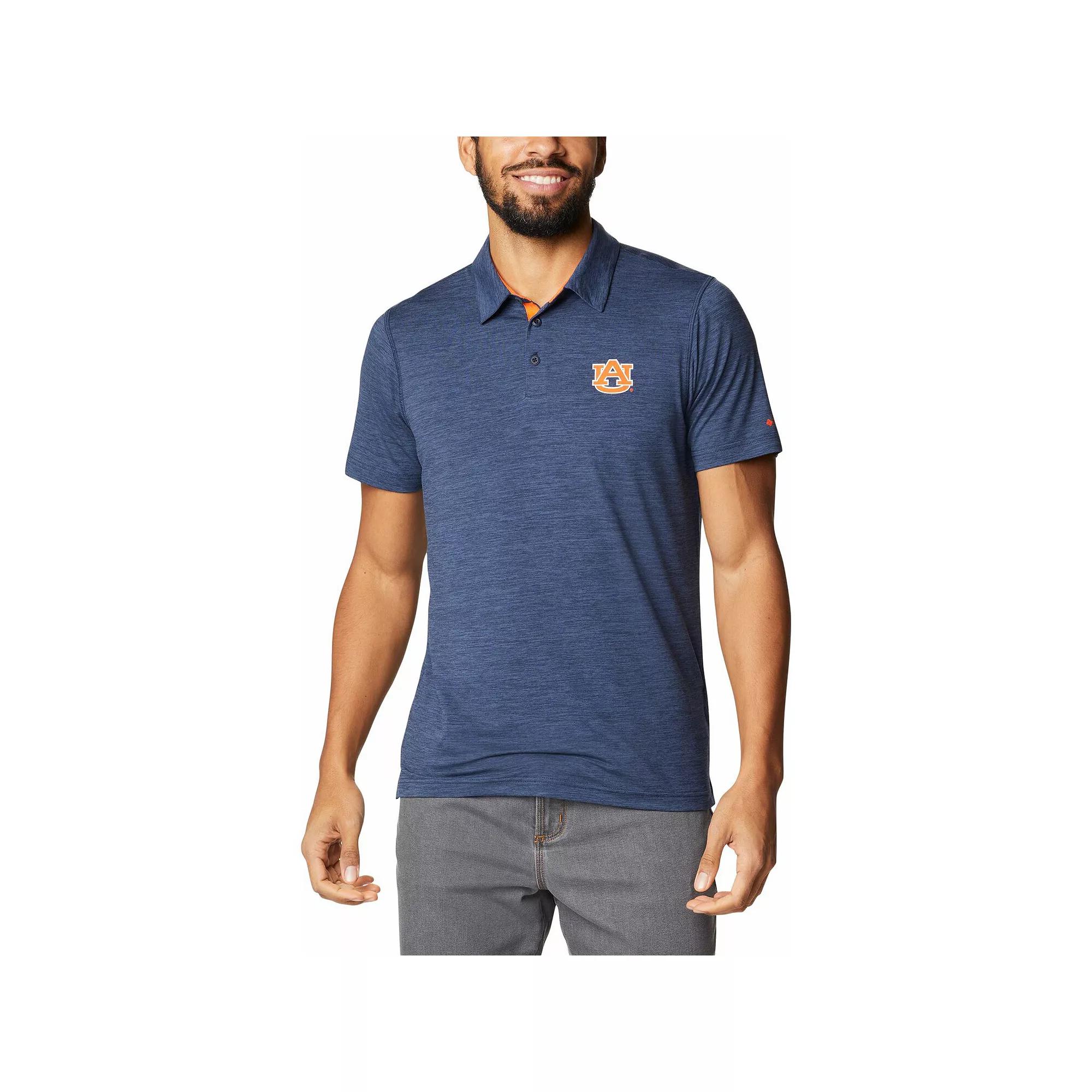 Men's Columbia Navy Auburn Tigers Tech Trail Omni-Shade Polo,  Product Image