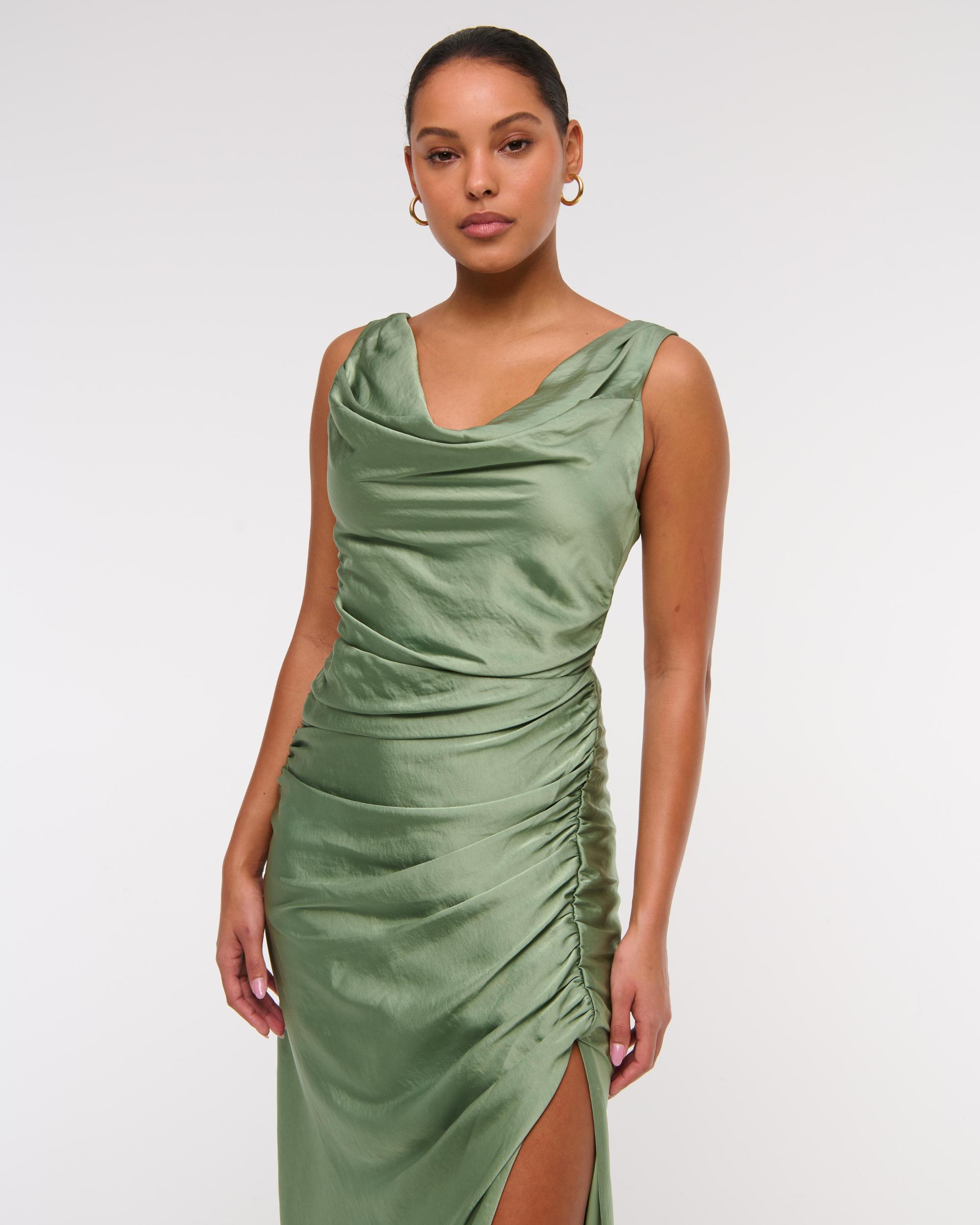 Cowl Neck Draped Maxi Dress Product Image