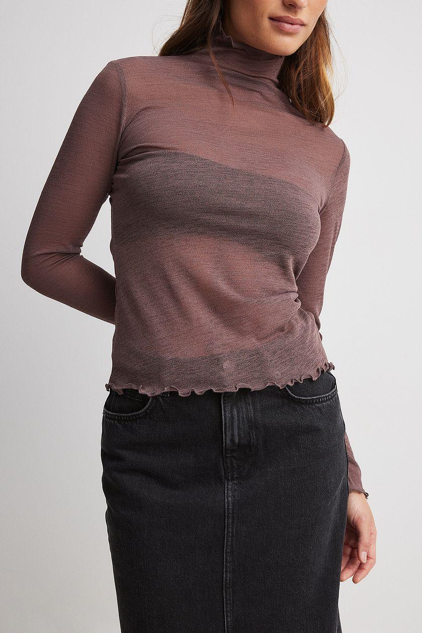 Sheer Long Sleeve Top Product Image